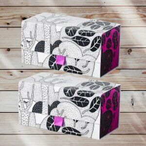 Set of 2 - IKEA - DATERAD - Foldable Flat Packed - Decorative Storage Boxes